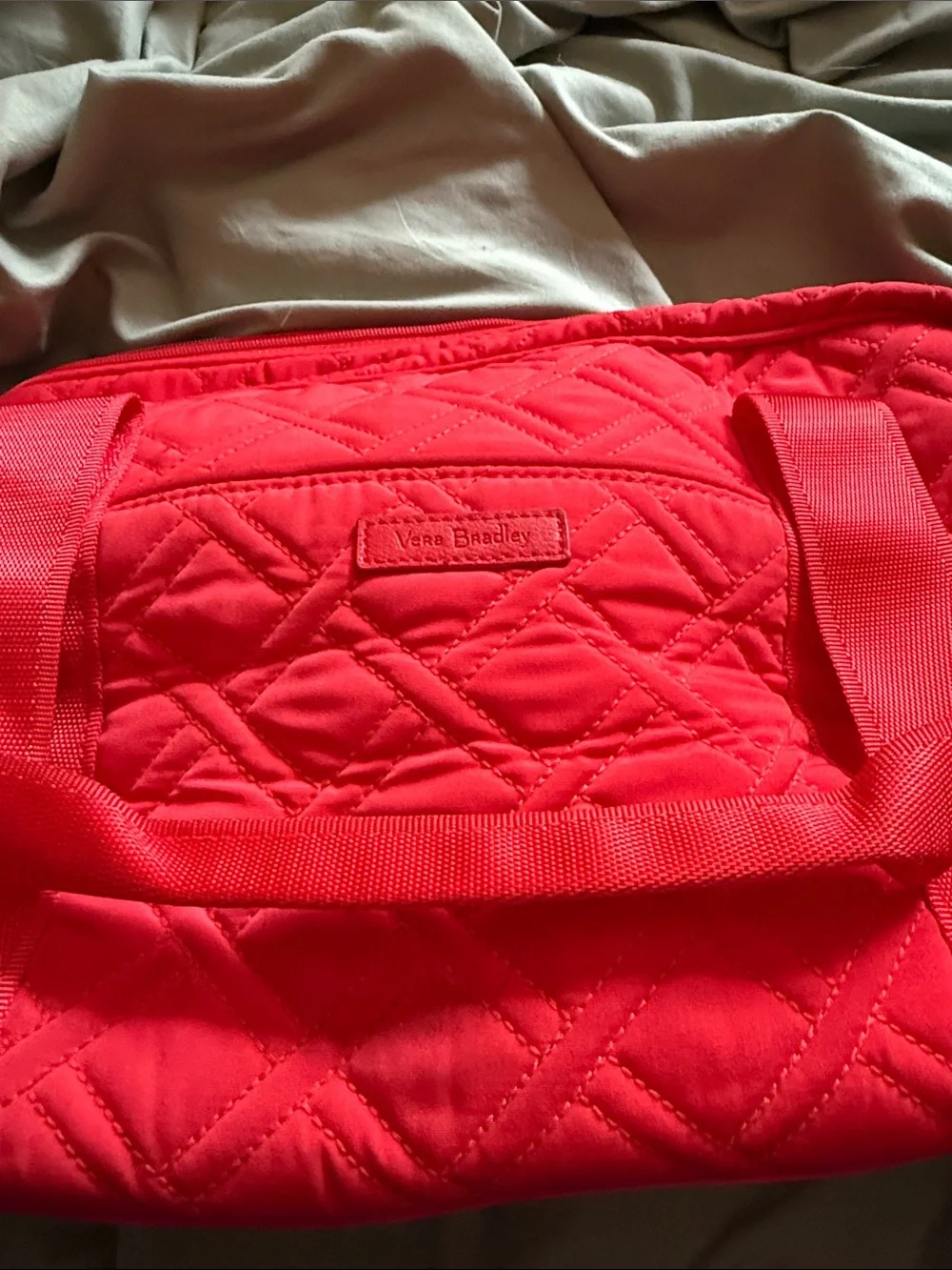 Vera Bradley Quilted Tote in Bright Red